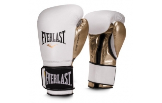 Боксерские перчатки Everlast Powerlock PU Бело-Золотые