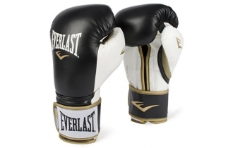 Боксерские перчатки Everlast Powerlock PU Черно-Белые